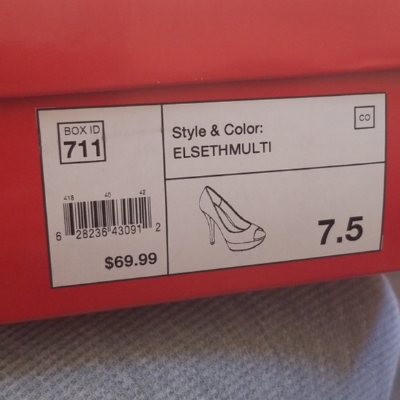 NWB Elle Platform Black and Leopard Heels Size 7.5 - Picture 5 of 5